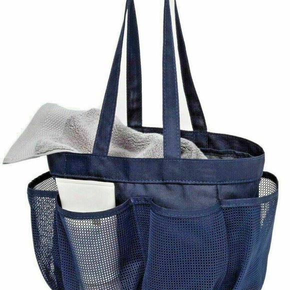 Mesh Shower Caddy Tote Bag With Pockets - Picture 5 of 5